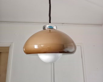 Vintage Brown Pendant Lamp by Harvey Guzzini,70s/Space Age Pendant Lamp/Large Pendant Lamp/iGuzzini/Plastic Pendant Lamp/MCM modern Light