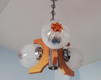 Vintage Mazzega pendant lamp / Vintage Murano chandelier /Mid Century pendant lamp / MCM chandelier / 1970s / Space Age lighting