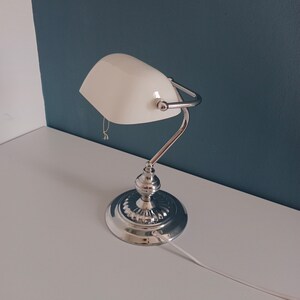Retro Banker Lamp/White Desk Lamp/Library Lamp/Office Lamp/Retro Table Lamp