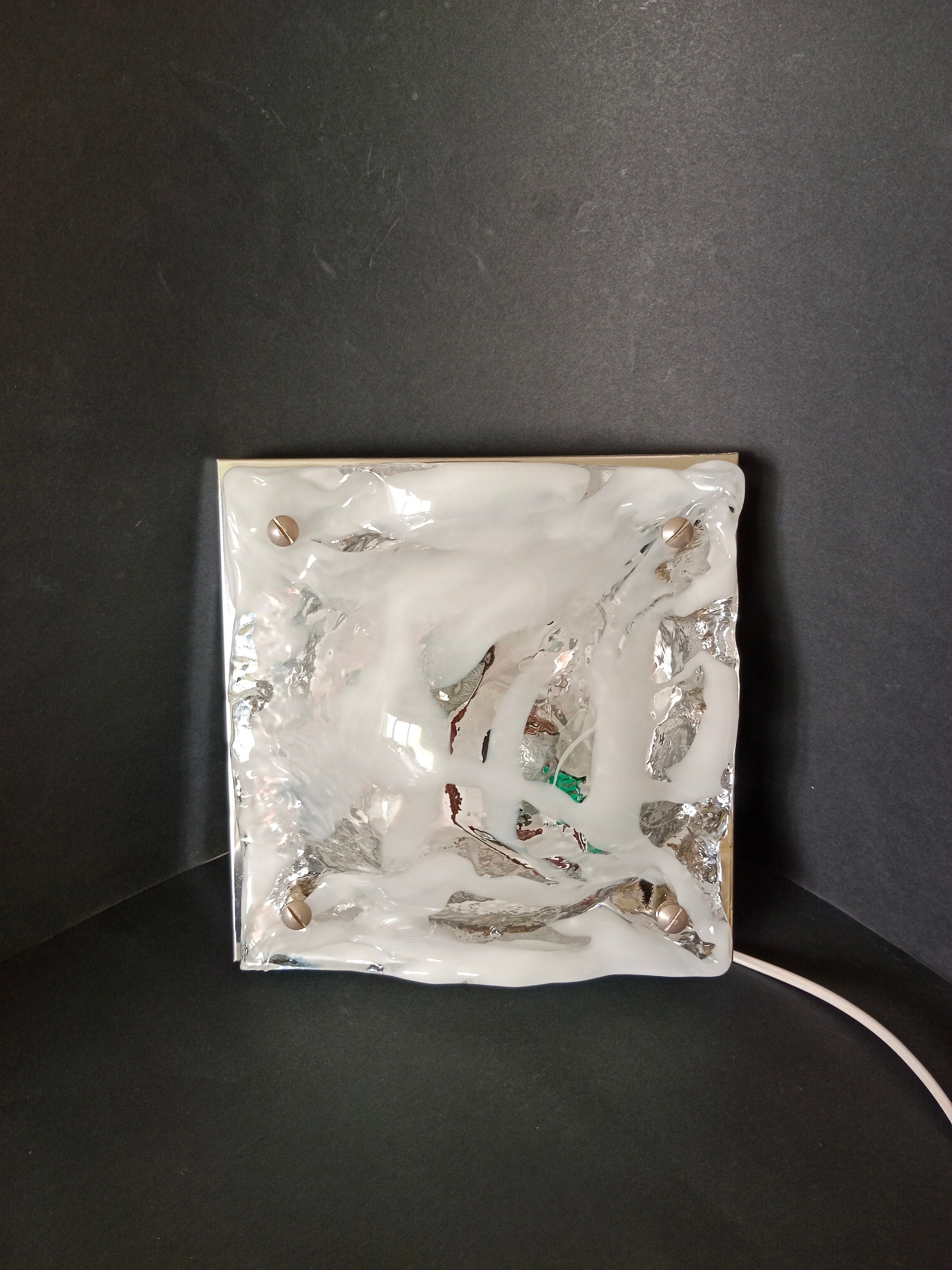 Vintage Murano Glass Wall Light  by Toni Zuccheri for Mazzega, 1970s/Space Age Murano Glass Flush Mount/Mid Century Sconce/MCM Flush Mount