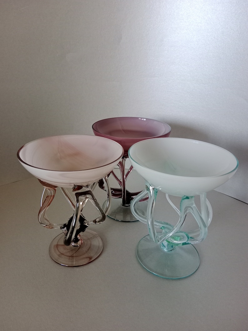 Vintage Jozefina Krosno Blown Glass Bowl / Deco Glass / Polish Glass