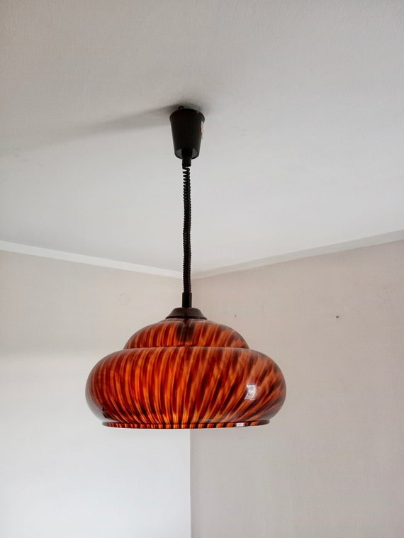 Vintage Plastic Ceiling Light/ Space Age Light/Ufo Pendant Lamp/Mid Century Modern Lightning/Vintage Pendant Lamp/70s Lighting/Retro Light