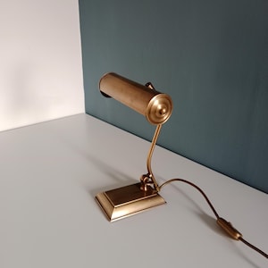 Art Deco Brass Piano Lamp,Solken Leuchten,Germany,80s /Vintage Brass Table Lamp/Office Lamp/Desk Lamp/Bank Lamp/Mid Century Table Lamp