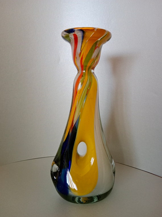 Vintage Multicolor Glass Vase /makora Krosno Multicolored - Etsy