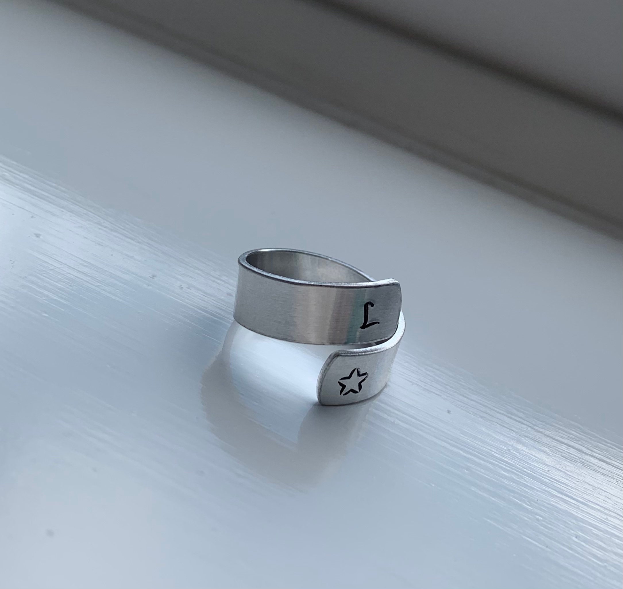 Metal stamp wrap ring Etsy