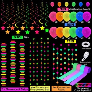 Black Light Party Balloons,neon Balloon Garland Kit,glow Party Set