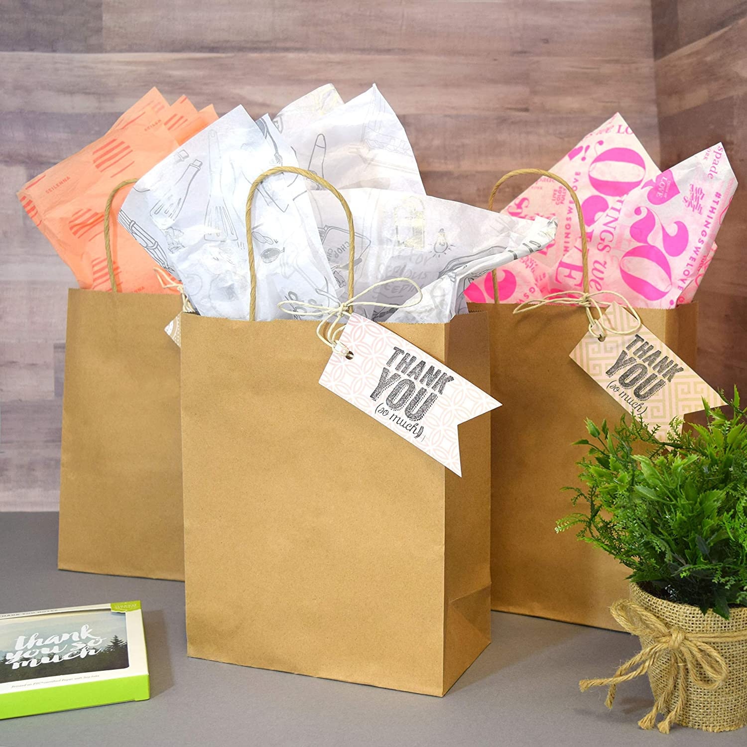 Brown Paper Bags with Handles Kraft Paper Shopping Bags 80 Etsy