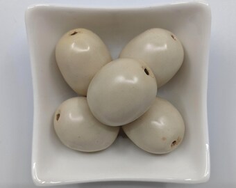 Oval, x30 beads Pretty Cream Czech Glass 4x5mm Oval Faceted Beads