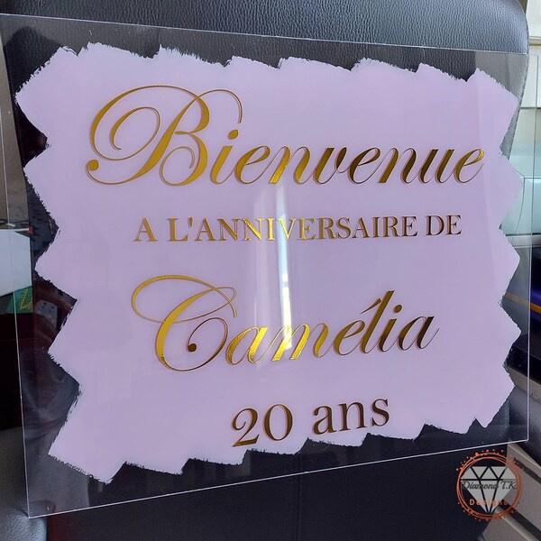 Panneau de bienvenue pour mariage, anniversaire, baptême, baby shower, Henna Day, enseigne