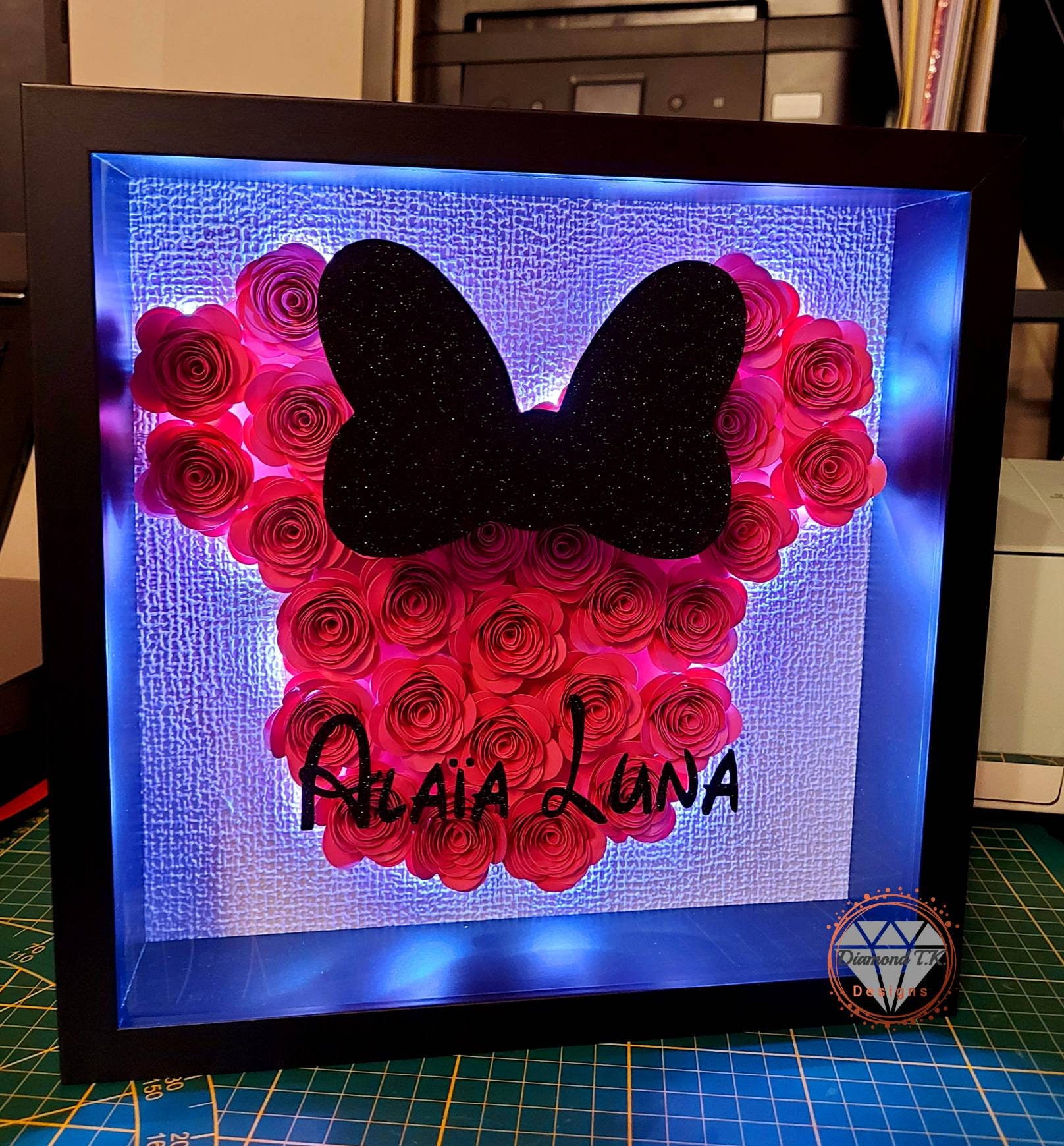 Cadre Personnalisé, Cadre Lumineux, Cadeau de Naissance, Anniversaire, Baby Shower