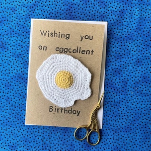 Eggcellent birthday card -  funny birthday, personalised funny card, fried egg, food lovers card, pun handmade, card with egg, birthday egg