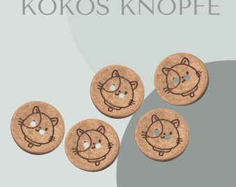 Botão de coco, botão de gato
