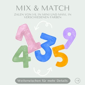 Geburtstag Bügelbilder Mix-and-Match nur Zahl