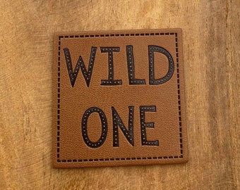 Wild One artificial leather label in-house production