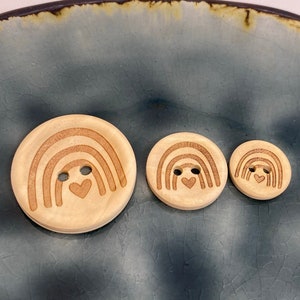 4 pieces button with rainbow rainbow wooden button wooden button 15 mm 20 mm 30 mm