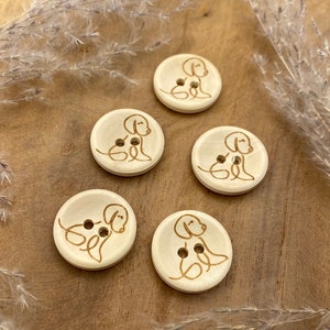 Wooden Dog Button