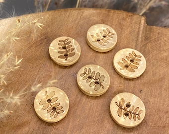 5 pieces coconut button light leaf branch coconut button button