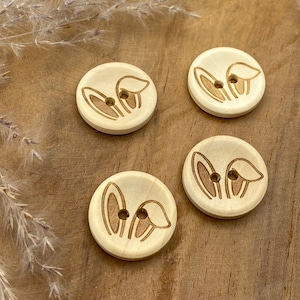 Wooden Easter bunny rabbit ears button