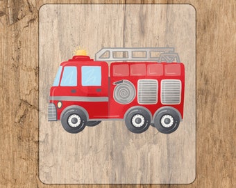 Fire truck iron-on transfer