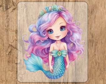 Mermaid panel iron-on patch in-house production