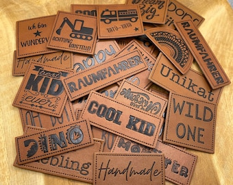 Faux leather label boys