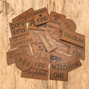 faux leather label