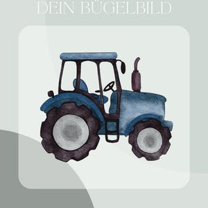 Écusson thermocollant bleu tracteur, fabrication maison