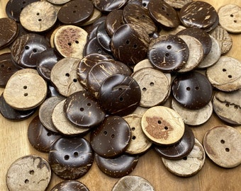 B-WARE coconut button round 25 mm coconut button button