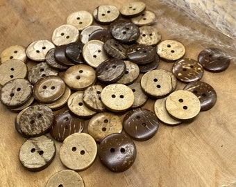 50 Stück 18mm Kokosknopf Kokosnuss Knopf Button