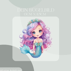 Mermaid panel iron-on patch in-house production