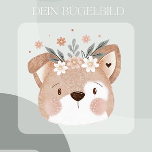 Hund floral Bügelbild Eigenproduktion