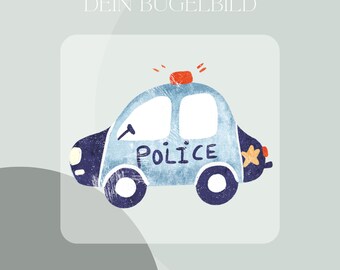 Police car iron-on transfer