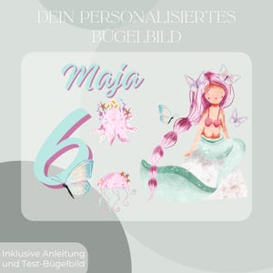 Personalized iron-on transfer set Mermaid II Birthday