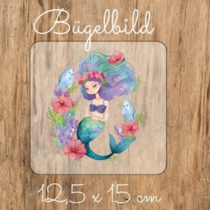 Floral Mermaid Iron-On Patch