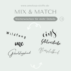 Birthday iron-on transfers mix-and-match only saying