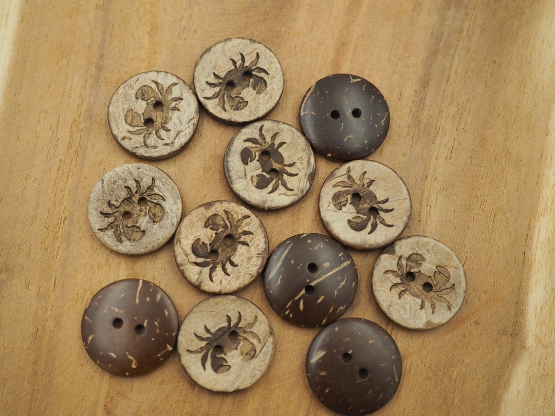 Crab Coconut Buttons Button - Etsy