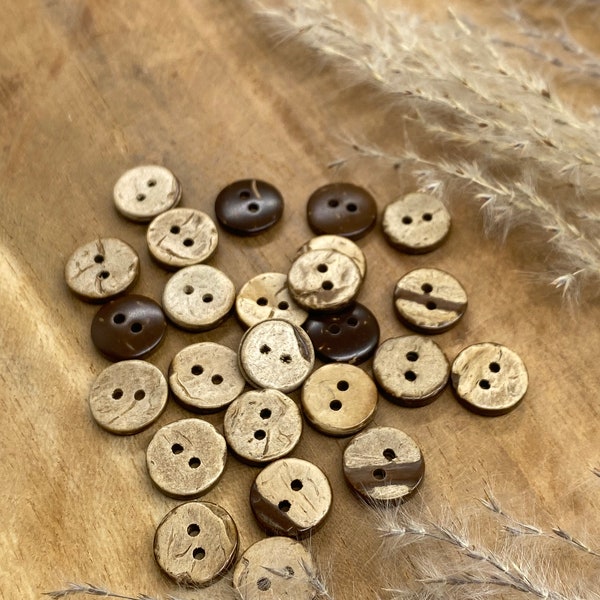 25 Stück 11mm Kokosknopf Rund Kokosnuss Knopf Button 292