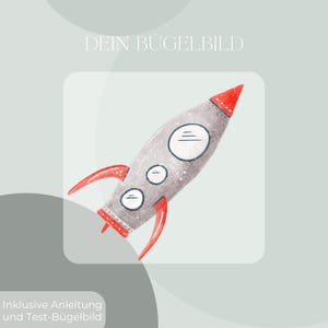 Rocket grey iron-on transfer