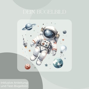 Astronaut with planets iron-on patch