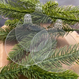 Acrylic Ornament Disc Blank Clear Transparent | Blank Ball, Christmas Decoration