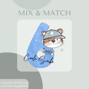 Tiger mit Cap Geburtstagszahl Mix & Match Bügelbild