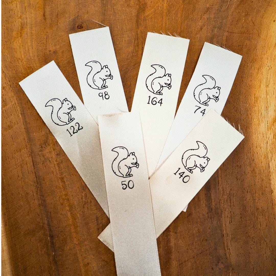 Squirrel Call Label Size Label With Squirrel Satin Label Labels Sew-on Textile Labels Woven ...