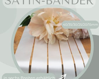 Satin ribbon, customizable in color, width & text, satin ribbon, wedding ribbon, bow ribbon, printable with names, logos or symbols