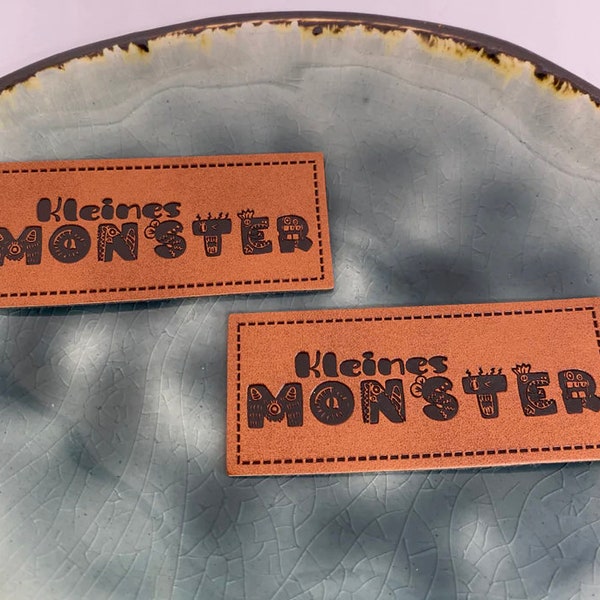 Kleiner Monster Kunstleder Label Eigenproduktion