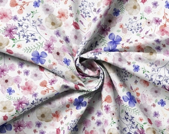 Flower meadow jersey fabric sold by the meter