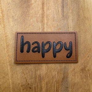 happy artificial leather label own production
