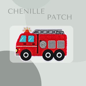 Chenille Patch Feuerwehrauto gestickter Aufnäher Iron-on