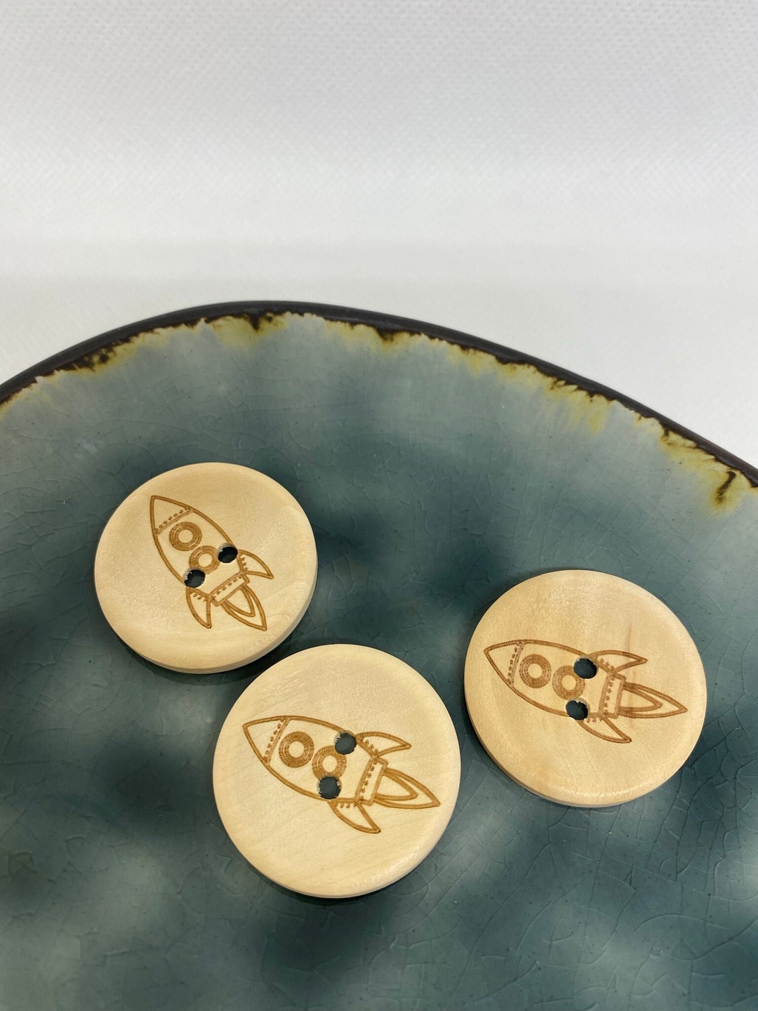 Rocket Buttons Rocket Wood Button Button - Etsy