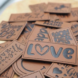 Faux leather label