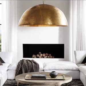 White and brass dome new arrivals pendant light